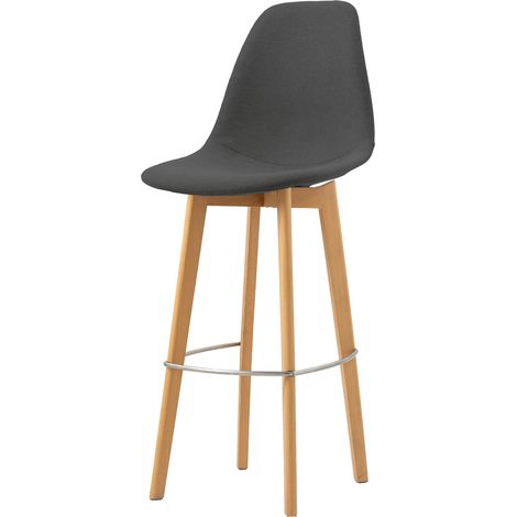 Tabouret de bar avec piètement empilable Keeve Assise en tissu - Lot de 4 - Veba