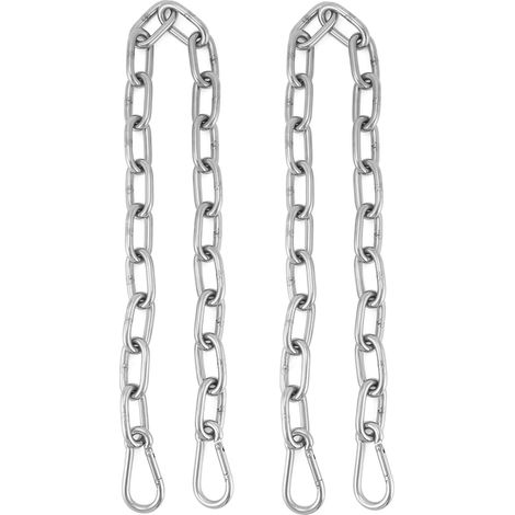 2 pièces chaîne d'extension Ø6mm 65cm avec Mousqueton M6 - Acier Inoxydable 304 pour chaises suspendues, Sacs de Boxe, Yoga, Salle de Sport (1/5)