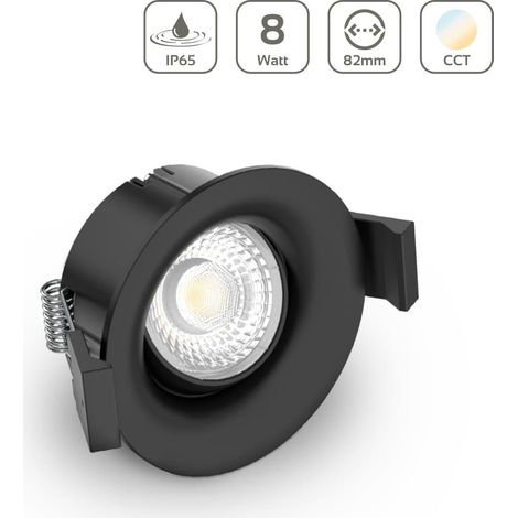 LED Einbaustrahler IP65 CCT 8W Ausschnitt Ø65mm 36° dimmbar - Farbe: schwarz (1/5)