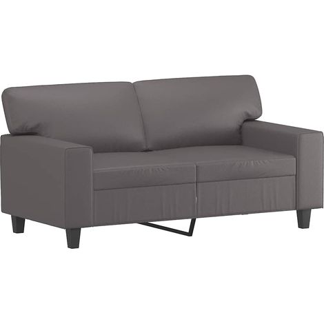 Canapé  Sofa à 2 places Gris 120 cm Similicuir (1/5)