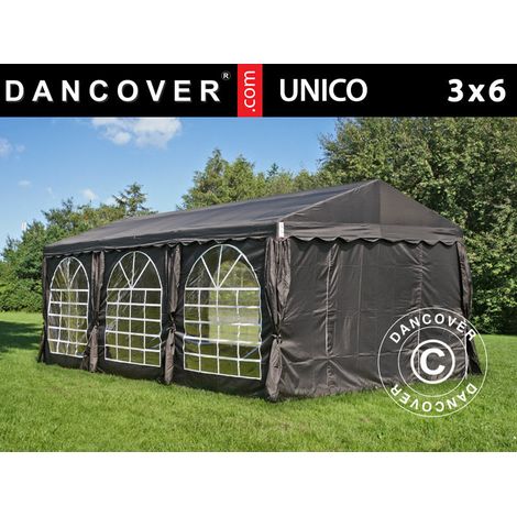 Carpas para fiestas UNICO 3x6m, Negro - Dancover