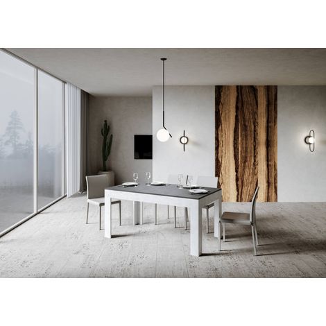 Tavolo Allungabile 160-220x90x77 cm Bibi Mix Antracite Spatolato