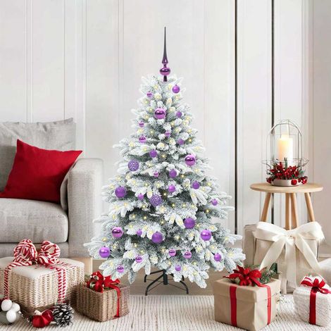 Künstlicher Weihnachtsbaum mit 150 LEDs Weiß 120 cm PE und PVC (1/5)