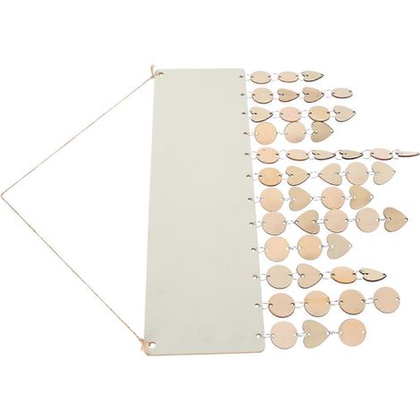 Calendrier d'anniversaires familial en bois avec kit de suspension à monter soi-même (1/5)