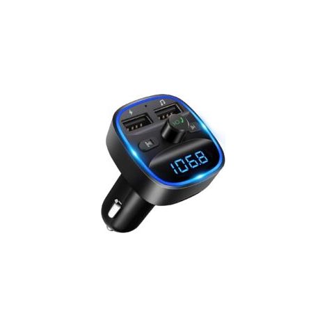 Autoradio – Émetteur FM Bluetooth, fonction mains libres, 2 ports USB 5V/2,4A1A, compatible avec les cartes SD/clés USB (1 pc.) (1/2)