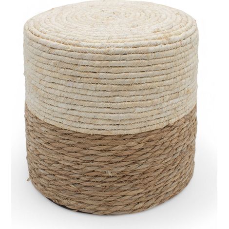 Seegras Sitzhocker natur - 30 cm - Naturfaser Boho Sitzpouf