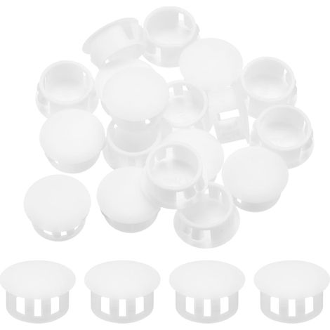 32 tapones de plástico blanco de 15 mm para orificios, tipo empotrado, para paneles, tapas de inserción para tubos de orificios de bloqueo, para muebles y armarios
