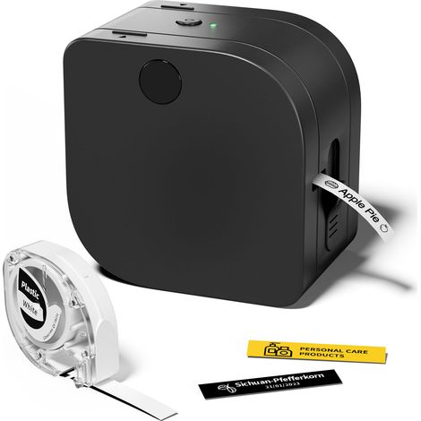 Impresora de etiquetas P12, mini dispositivo de etiquetado Bluetooth, dispositivo de etiquetado autoadhesivo compatible con teléfonos iOS y Android, impresora de etiquetas de transferencia térmica par (1/5)