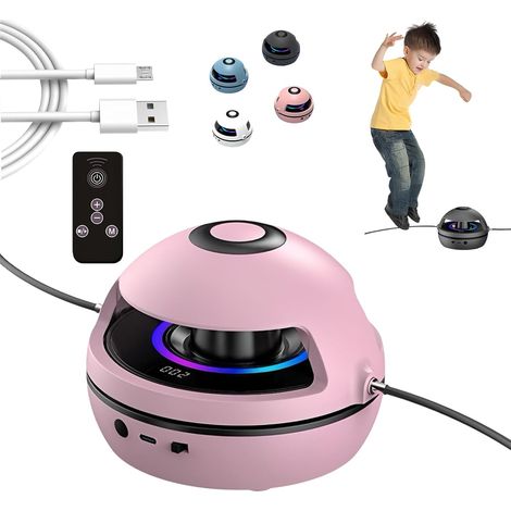 Machine à sauter à la corde - Machine à sauter à la corde intelligente - Corde à sauter musicale électrique - Corde à sauter à comptage intelligent - 10 niveaux de vitesse - Télécommande Bluetooth, Ro (1/5)