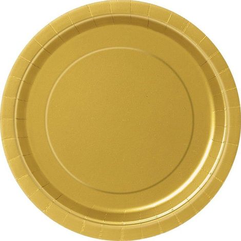 8 assiettes jetables en carton, or métallisé, 18 cm, écologiques, pour fêtes d'anniversaire, Noël ou réveillon (1/2)