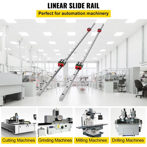Miniature Rail Linéaire Guide HSR15X1500, 2 Rails Linéaire +4 Blocs de Guidage HSR15 - 1500 mm, Rails Linéaires CNC, pour le Routeur CNC /Rectifieuse CNC/l'Impression de Machines Industrielles (1/5)