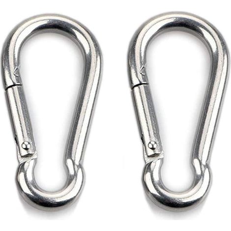 Mousqueton en Acier Inoxydable 304 - Accessoire pour Voile d'ombrage - Mousqueton - Protection Solaire - Fixation pour Voile d'ombrage - Hamac - Sac de Frappe - Camping - Pêche - Randonnée