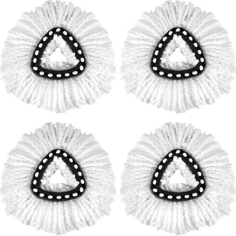 Lot de 4 têtes de balai triangulaires, compatibles avec les balais O-Cedar/Vileda, convenant au nettoyage de diverses surfaces. (1/5)