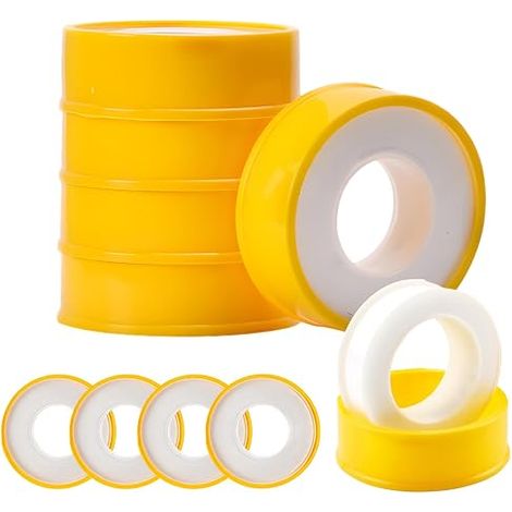 Ruban Plomberie PTFE 12mm x 12m Ruban d'Étanchéité pour Raccords Filetés Anti Fuite Eau Gaz Chauffage Joint Plomberie Universel pour Tuyaux PVC Cuivre Acier (1/5)
