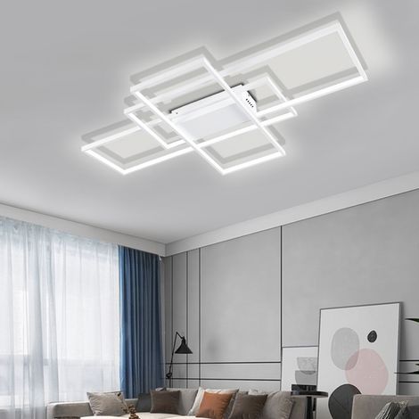 Modern Rectangle LED Chandelier Ceiling Light , 90CM Cool White (1/5)