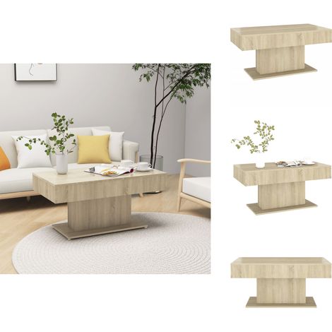 Table basse chêne sonoma 96x50x45 cm bois d'ingénierie - Table Basse - Meuble Salon - Table Canapé - Table Ronde - Bois D'ingénierie (1/5)