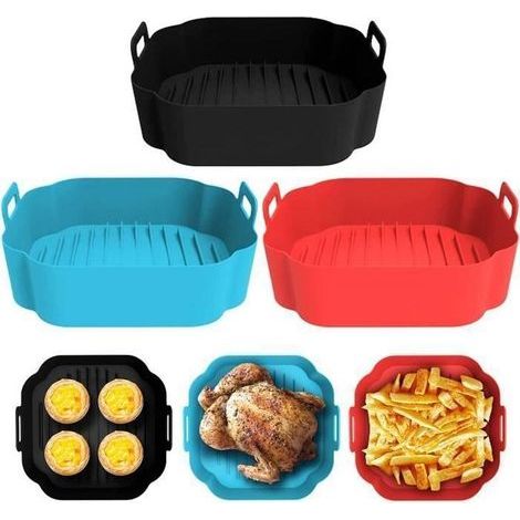 Accessoire Friteuse - MARSEE - 3 Pièces - Panier en Silicone - Compatible Micro-ondes - Moules à Gâteaux (1/5)