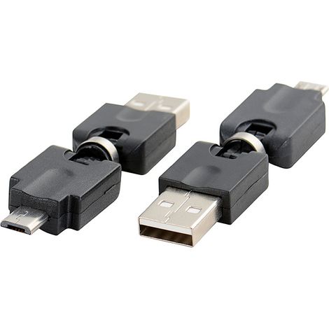 360-degree rotating USB to micro USB adapter, rotating USB male to micro USB male head (1/5)