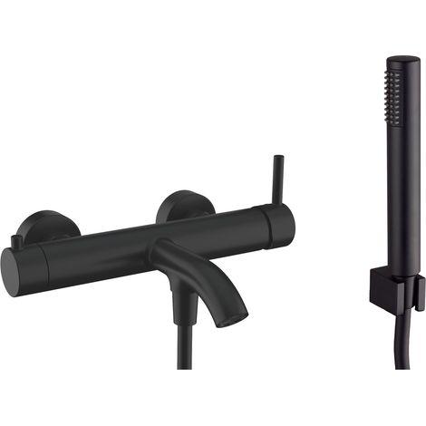 Grifo de Bañera Modelo SIRIO Fabricado en Latón Monomando Acabado en Negro (1/2)