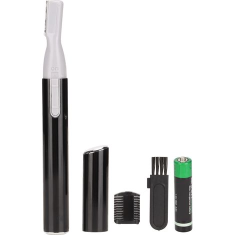 Coupe-sourcils électrique rechargeable, tête amovible lavable, rasoir visage pile pour homme femme, noir (1/5)