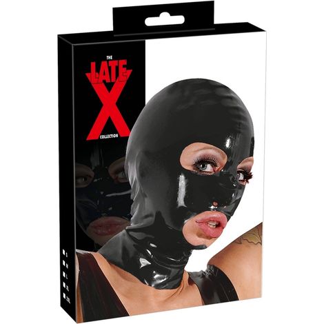 Latex X - Latexmaske mit Augen- und Mundöffnungen, Schwarz (1/5)