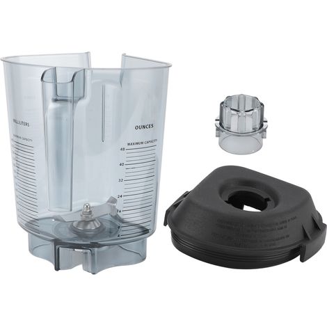 Récipient PC de pichet mélangeur de 48 oz avec assemblage de lames en acier inoxydable pour Touch and Go
