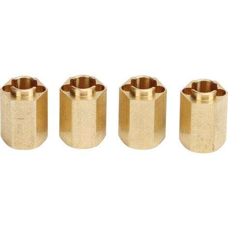 Rallonges hexagonales de roue en laiton de 7 mm, entretoises de roue RC, combinateur allongé en laiton avec clé en croix pour pièces de mise à niveau de voiture RC Crawler Traxxas 1/18 (1/5)