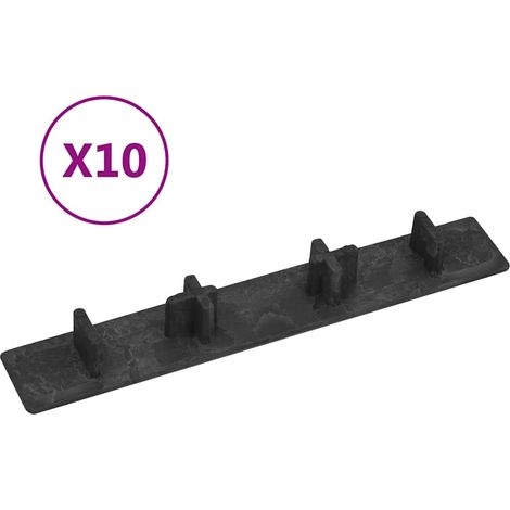 Tapas de extremo de plataforma 10 unidades plástico negro