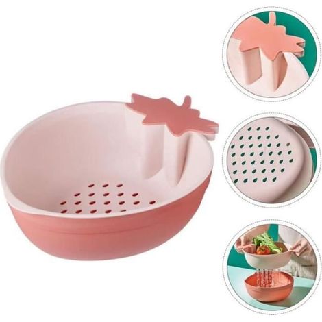 Panier de vidange - Cuisine - Rouge brique - 27.5x21x9.5 CM - PP - Double couche (1/4)