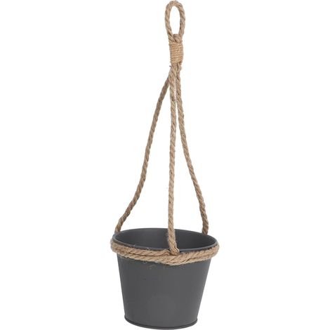 Support mural pour pot de fleurs SUPVOX en fer avec corde jute, style rustique et facile à installer (1/5)