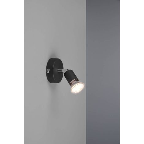 1PZ FARETTO DA PARETE PARIS 1 LUCE GU10 NERO