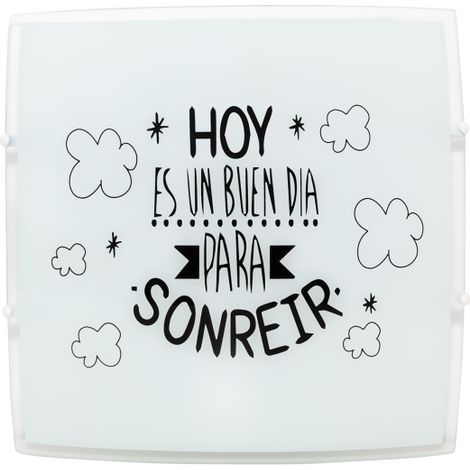 Plafón 2xE27 30x30cm Cristal Blanco Serie Sonrisa
