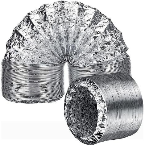 Flexibler Aluminium-Abluftschlauch – 100 mm x 2 m – Für Wäschetrockner, Küchen- und Badezimmerlüftung (1/5)