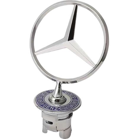 Motorhaubenemblem mit Mercedes-Benz Logo für C200, E300, E260, S-Klasse, S450, Originallogo in Schwarz modifiziert