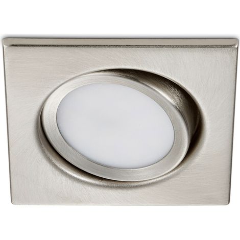 Eckiger LED Einbaustrahler RILA schwenkbar Nickel matt 5 Watt (1/5)