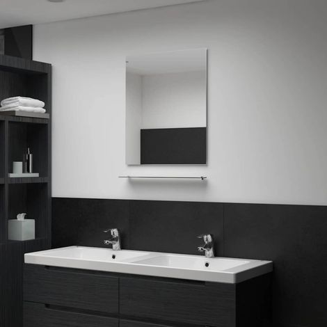 Miroir mural avec étagère Moderne, Miroir décoratif 50x60 cm Verre trempé Pour Chambre Salle de Bain Salon Couloir vidaXL (1/6)