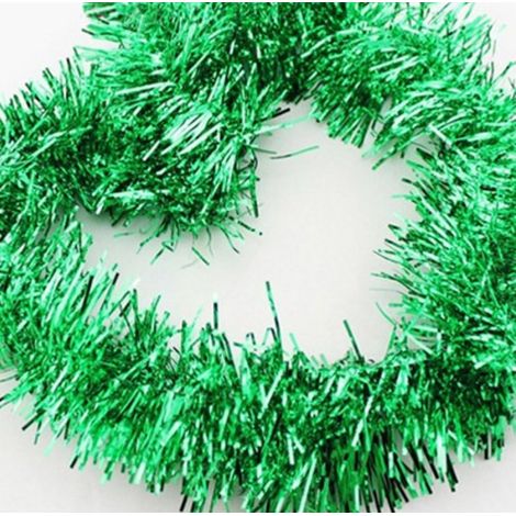 5-teiliges Set metallischer Weihnachts-Lametta-Girlanden, 2 m lange Tannengirlande mit Glitzer