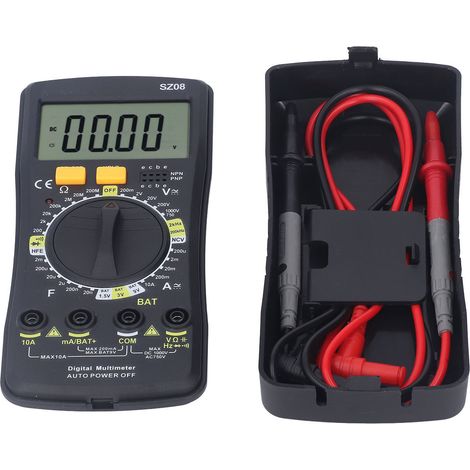Multimètre numérique ultra-mince, gamme automatique/manuelle, alarme sonore et visuelle, support réglable, testeur électrique. (1/5)