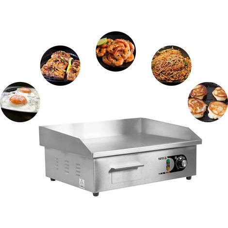 YATO Profi Gastro Elektro Grillplatte Griddleplatte Elektrogrill 55x35 cm 3000W