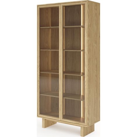 Vitrine, couleur : chêne huilé, 93,5 x 194,8 x 38,1 cm (1/5)