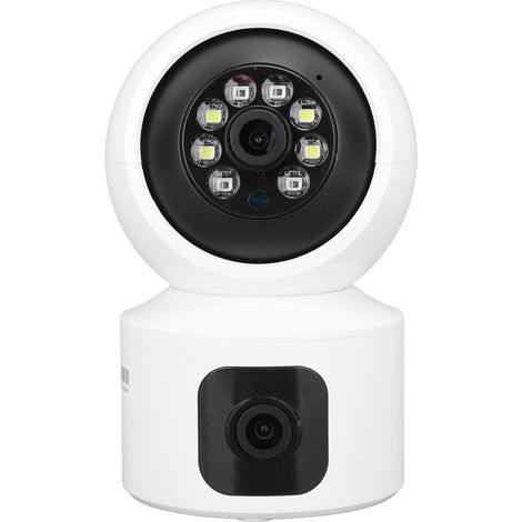 Caméra de sécurité intérieure 2160x1920, double objectif, communication bidirectionnelle, vision nocturne, panorama à 360°, détection de mouvement, WiFi, caméra pour animaux domestiques pour la maison (1/5)