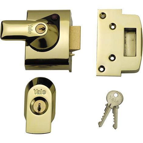 Yale Locks 630020005174 BS2 Nightlatch British Standard Lock 40mm Backset Brasslux Finish Visi YALPBS2BLX