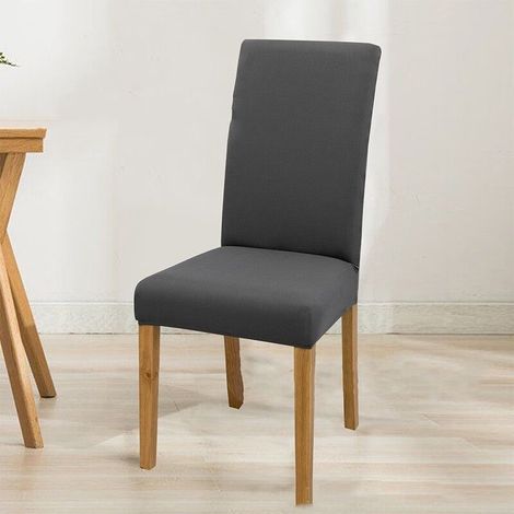 Housse de Chaise Extensible Gris Motif, pour Mariage, Noel, Restaurant, Hôtel, Conférence, Universel Housse de Chaise(2 pièces,Gris) (1/4)