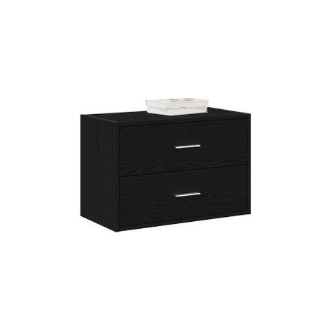 Armoire avec 2 tiroirs chêne noir 60x31x40 bois d'ingénierie (1/5)