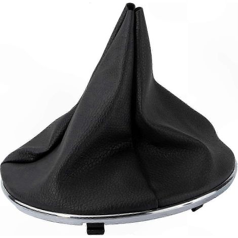 Gaine de levier de vitesse en cuir noir avec pommeau chromé pour Fiat 500 et 500C 2007-2015, pièce de remplacement numéros 55344016, 50293173, 50295075, 50295325. (1/4)