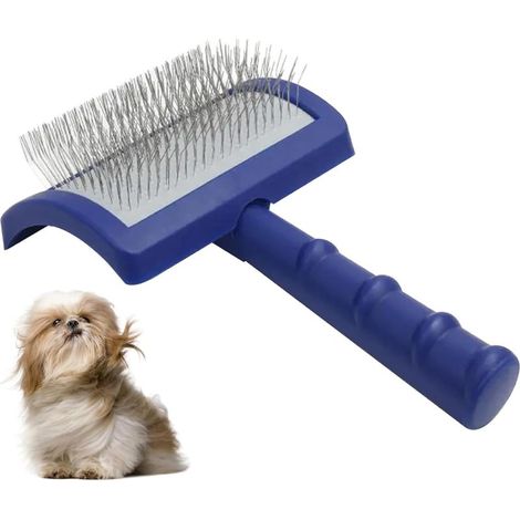 Brusque lisse pour chiens Brussis de chien professionnel pour le toilettage des poils d'animaux Pin long avec une poignée non glissée enlève les sous-couches et les enchevêtrements en vrac pour l (1/4)