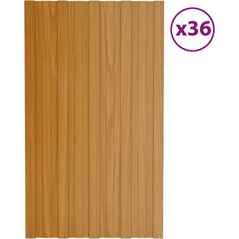 Panneau de toiture 36 pcs Naturel 80 x 45 cm Acier galvanisé (1/5)