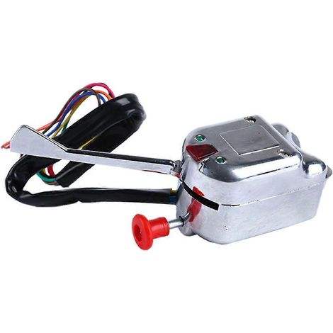 Interrupteur de Clignotants Universel 12V pour Moto, Chrome, Commande au Pouce, Compatible avec la Plupart des Motos, Rétroéclairage LED, Commutateur de Direction (1/5)