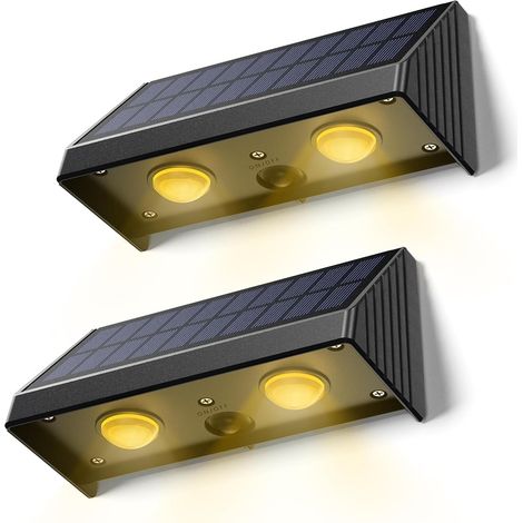 DOLASO Solarleuchten für den Außenbereich, superhelle Solar-Wandleuchten für den Außenbereich, 5 Modi, wasserdicht, für Hinterhof, Garten, Veranda, Terrasse, Deck, Zaun, Geländer (1/4)