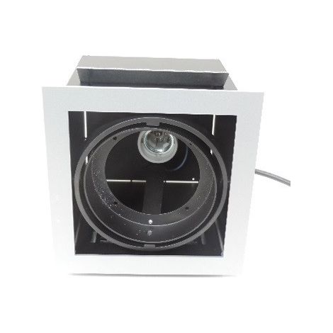 Plafonnier encastré carré 177X177mm alu spot orientable lampe E27 PAR30 230V (non incl) IP20 GRID IN 1 C30 A-B DELTA LIGHT